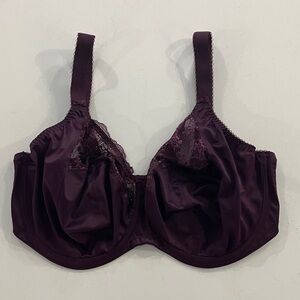 NWT Elomi Deep Purple Lace and Mesh Underwire Bra